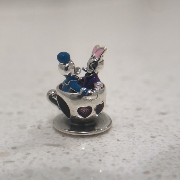 Pandora Disney Parks Donald and Daisy Duck in a Tea Cup Charm - Picture 3 of 5